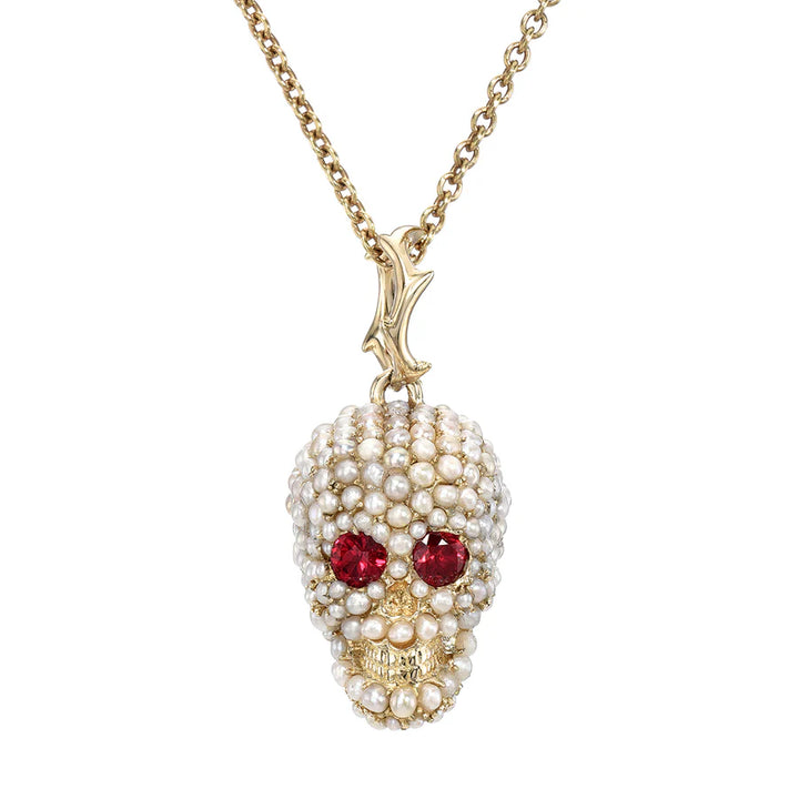 DRU Jewelry Pearl Skull Pendant