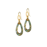 18k Yellow Gold Crownwork® Moss Agate Drop Earrings