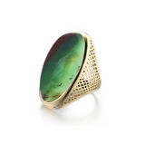 Extra Large Bi-Color Chrysoprase Signet Ring