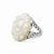 Stephen Dweck Carventurous Hand Carved Mother of Pearl in Sculpted Sterling Silver Double Shank Ring