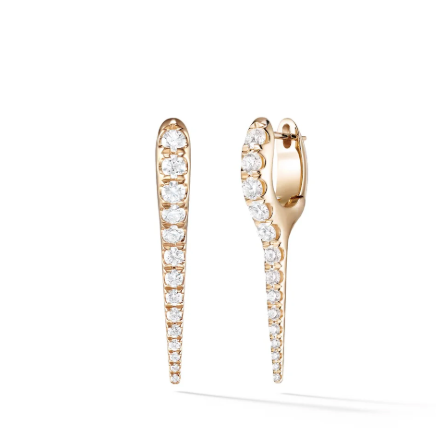 Melissa Kaye Lola Needle Earring in 18K Gold with Diamonds