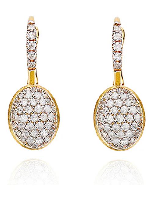 "Ciliegine" Gold and diamonds ball drop earrings (SMALL)