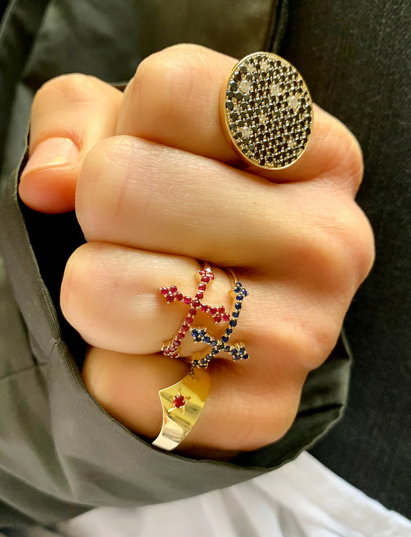 DRU Jewelry Ruby Cross Your Fingers Ring