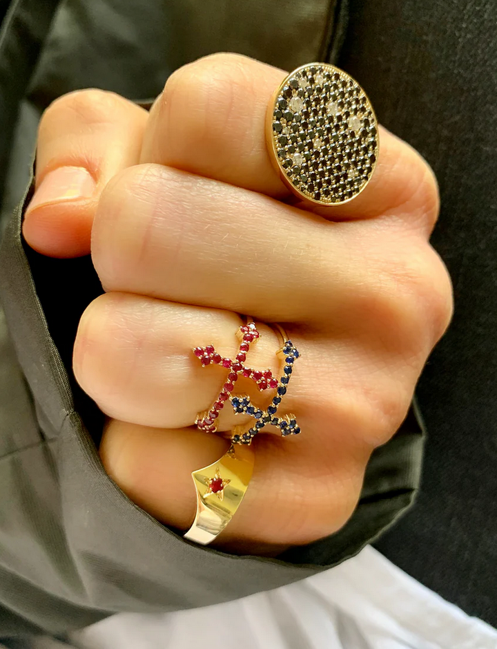 DRU Jewelry Ruby Cross Your Fingers Ring