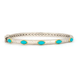 Mixed Metal Turquoise Marquise Gemstone Bangle