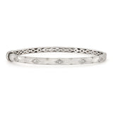 Sterling Silver Side Set Diamond Bangle