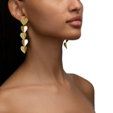 Large Yellow Gold Wings of Love Drop Earrings