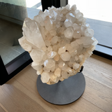 Large Quartz Crystal on Black Stand (Contact for shipping)