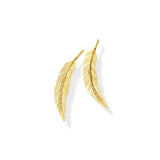 Medium Yellow Fold Feather Earrings