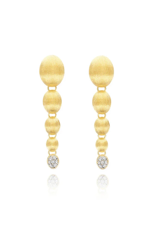 Ivy "nuvolette" Gold and Diamonds charming drop earrings