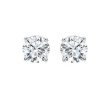 3CT Round Lab Diamond Stud Earrings