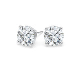 3CT Round Lab Diamond Stud Earrings