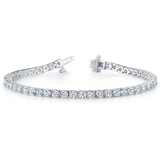 14k White Gold Round Cut Lab Diamond Tennis Bracelet