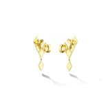 Small Yellow Gold Clip On Python Ear Climbers