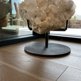 Large Quartz Crystal on Black Stand (Contact for shipping)