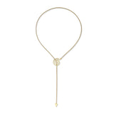 Yellow Gold Essence Spiral Lariat Necklace