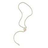 Yellow Gold Essence Spiral Lariat Necklace