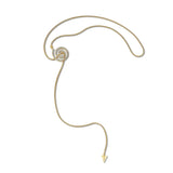 Yellow Gold Essence Spiral Lariat Necklace with Pavé Diamonds