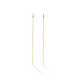 Yellow Gold Light Drop Earrings with White Diamonds