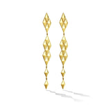 Yellow Gold Python Clip On Symmetrical Drop Earring