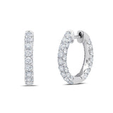 White Diamond 3-Sided Hoops