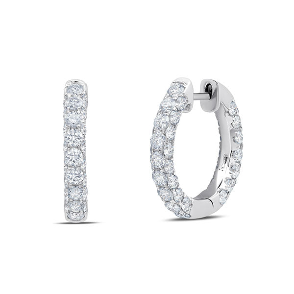 White Diamond 3-Sided Hoops