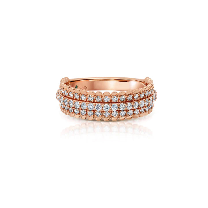 Pluma 3 Row Diamond Band Ring