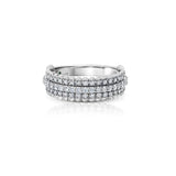 Pluma 3 Row Diamond Band Ring