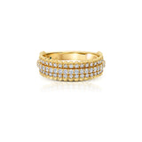 Pluma 3 Row Diamond Band Ring
