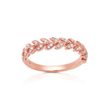 Diamond Folha Half Band Ring