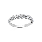 Diamond Folha Half Band Ring
