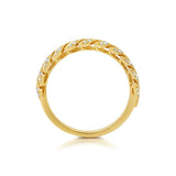 Diamond Folha Half Band Ring