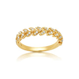 Diamond Folha Half Band Ring