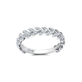 Diamond Folha 3/4 Band Ring