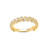 Diamond Folha 3/4 Band Ring