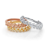 Diamond Folha Half Band Ring