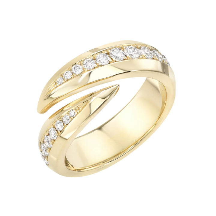 DRU Jewelry White Diamond Claw Ring