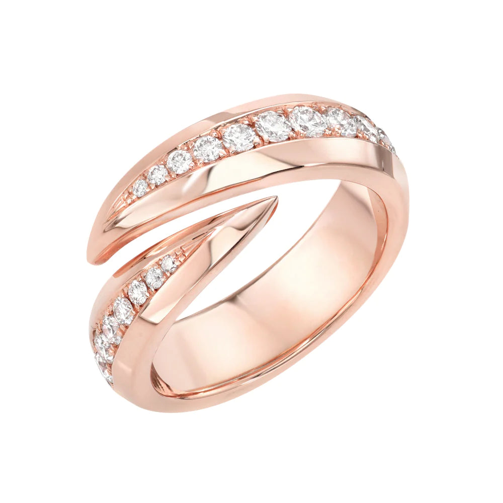 DRU Jewelry White Diamond Claw Ring