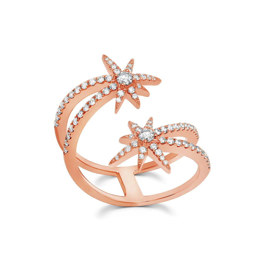 Diamond Shooting Starburst Ring